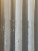 Perdea Matase Sintetica Alba cu Insertii Argintii - imagine 3