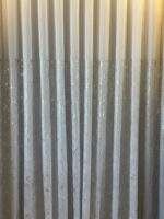 Perdea Matase Sintetica Alba cu Insertii Argintii