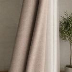 Draperie de Textura 100% Blackout Lazio  Bej - imagine 2