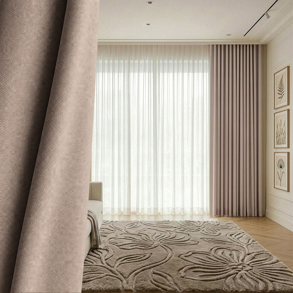 LAZIO 105 Draperie de Textura 100% Blackout Lazio Bej - imagine 1