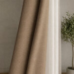 Draperie de Textura 100% Blackout Lazio  Bej - Caramel - imagine 2