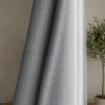 Draperie de Textura 100% Blackout Lazio  Gri -Mediu - imagine 2