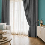 Draperie de Textura 100% Blackout Lazio  Gri -Inchis