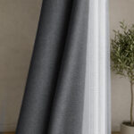 Draperie de Textura 100% Blackout Lazio  Gri -Inchis - imagine 2
