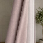 Draperie de Textura 100% Blackout Lazio  Roz Prafuit - imagine 2