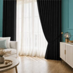 Draperie de Textura 100% Blackout Lazio  Negru