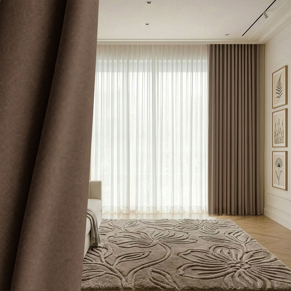 LAZIO 113 (1) Draperie de Textura 100% Blackout Lazio Maro - imagine 1
