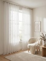 Perdea Alb din Inisor  cu Model - imagine 3