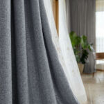 Draperie Cu Textura de In  Blackout 100% Sao Paulo Gri Antracit - imagine 2