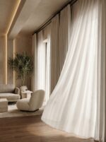 Perdea Ivory cu Textura Jaquard de Bumbac - imagine 2
