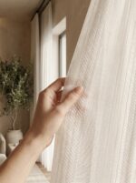 Perdea Ivory cu Textura Jaquard de Bumbac