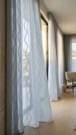 Perdea  din In cu  Broderie  Alb - imagine 3