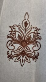 Perdea Ivory  din Inisor cu Broderie Regala Maro - imagine 4