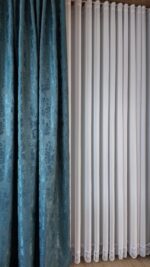 Draperie de Textura Nisip Turcesc Albastru-Turcuoaz - imagine 2