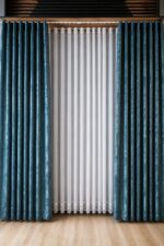 Draperie de Textura Nisip Turcesc Albastru-Turcuoaz