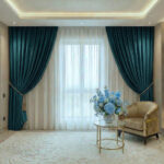 Draperie de Textura Groasa Yemen 80% Blackout Turkuaz