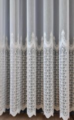 Perdea din Bambus cu Broderie Eleganta  Crem 80923 - imagine 4