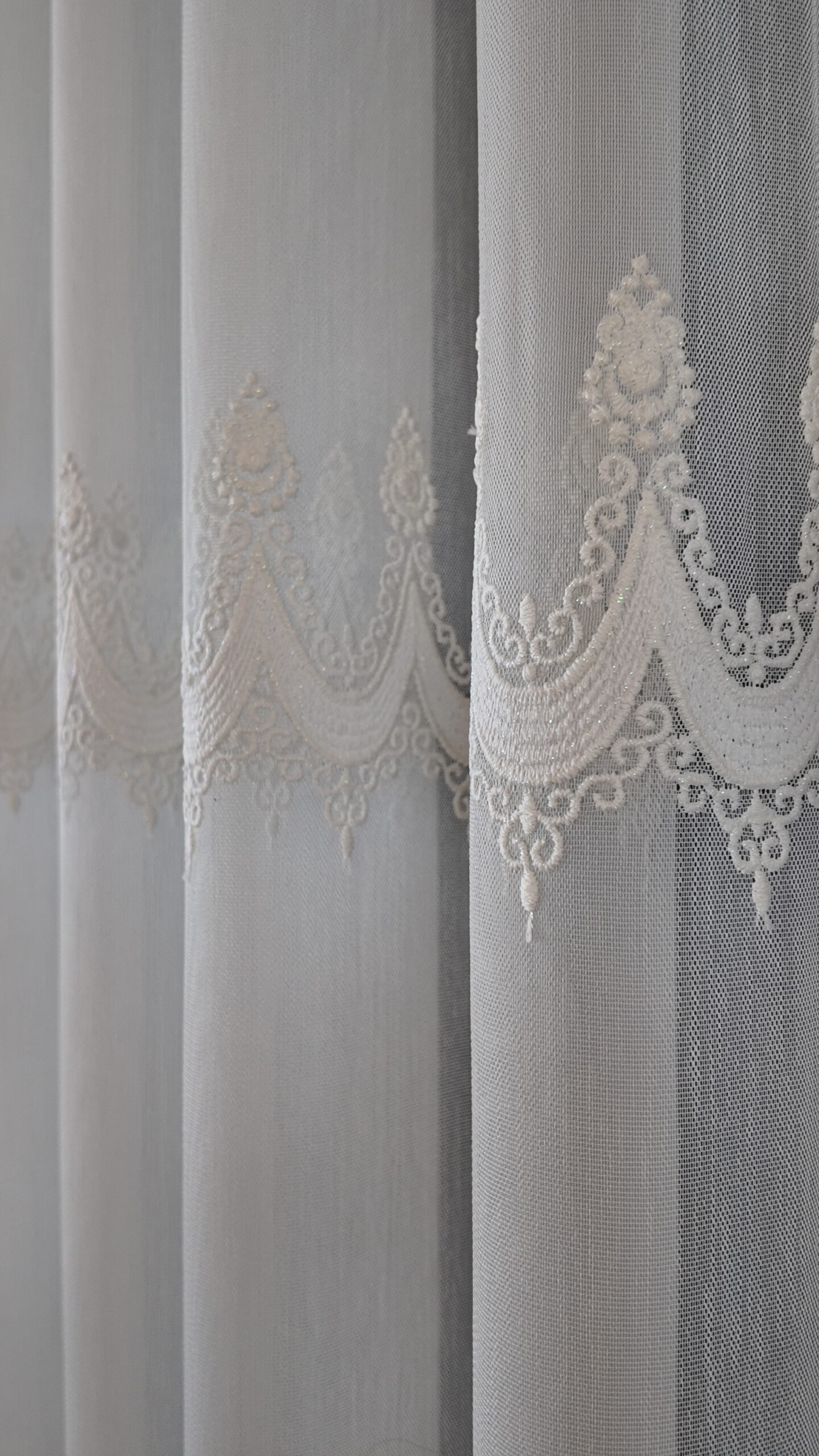 default Perdea din Bambus cu Broderie Eleganta Crem 80923 - imagine 1