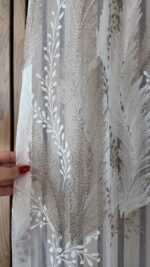 Perdea din Bambus cu Broderie Eleganta  Crem /Maro 25pr406 - imagine 3