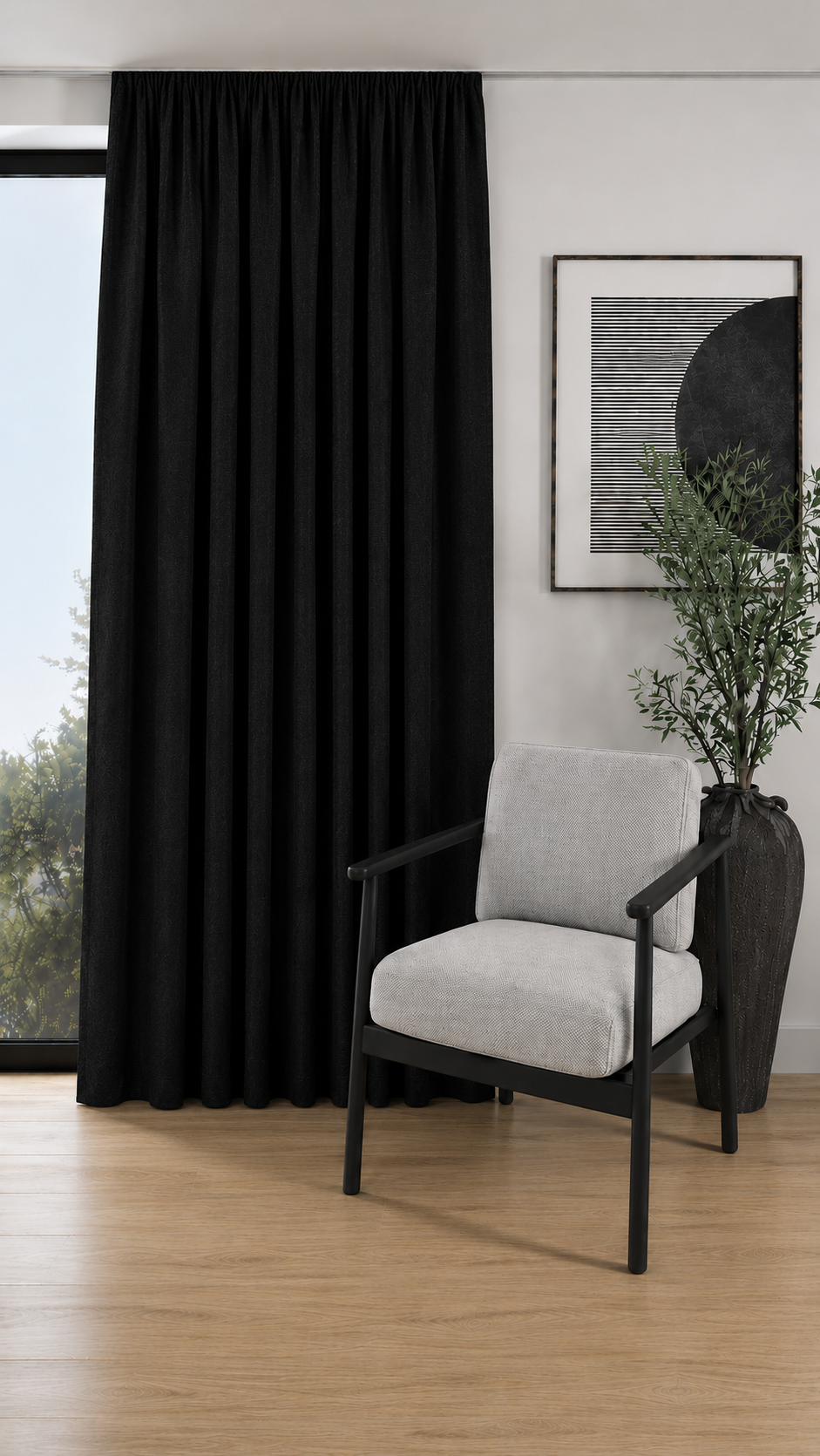 safariiiinegru1. Draperie cu Textura Safari Negru 3720 - imagine 1