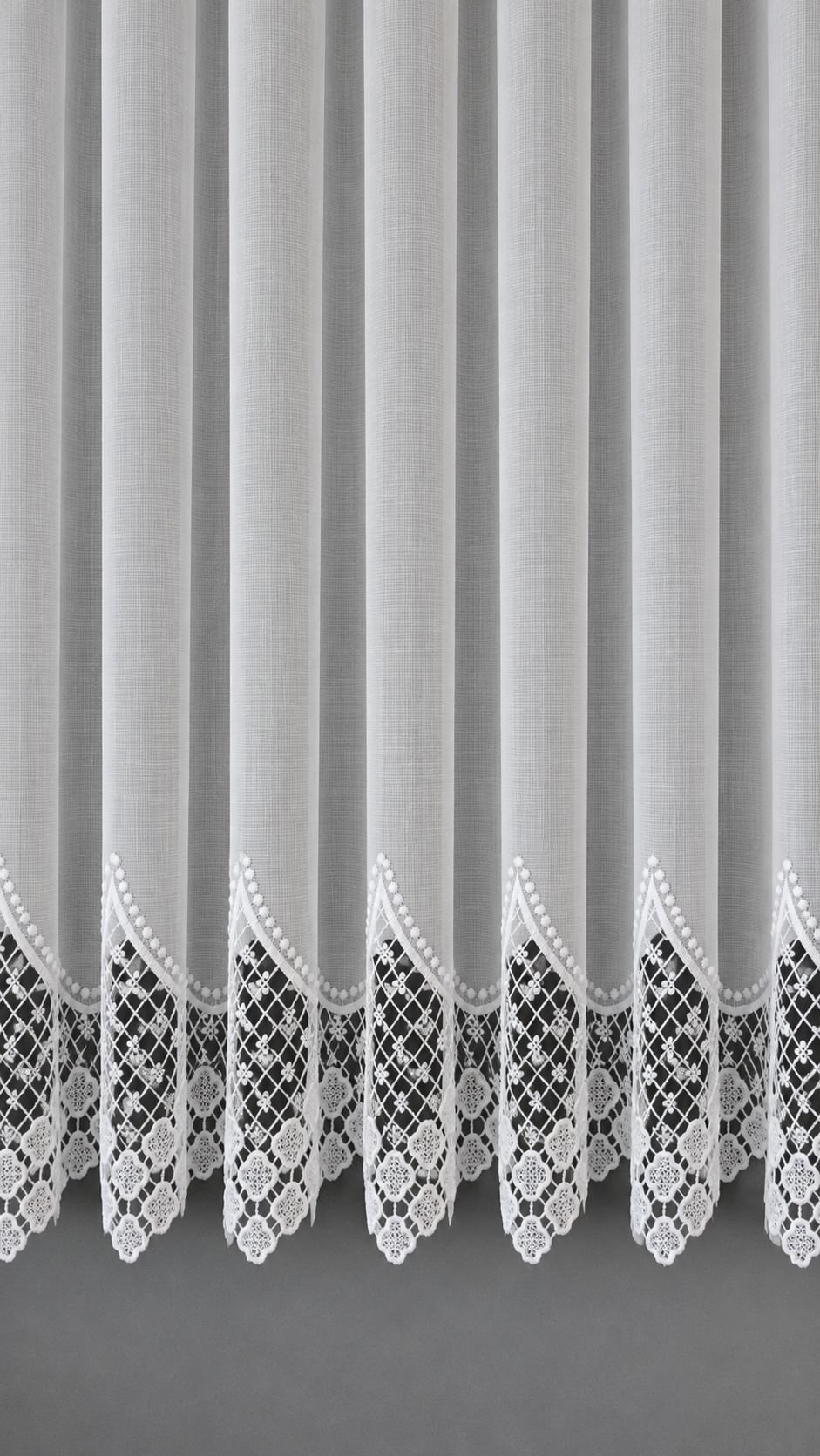 2-2-2-2 Perdea Cristal Alba cu Broderie Jos BRD-6968-72/03 - imagine 1
