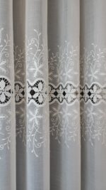 Perdea  din Inisor Crem cu Broderie 2 Randuri BRD-6965-72/03 - imagine 3