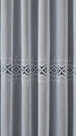 Perdea Cristal  cu  Broderie in 3 Randuri Alba BRD-5628-07