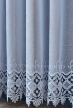 Perdea Cristal  cu  Broderie in 3 Randuri Alba BRD-5628-07 - imagine 2