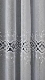 Perdea Cristal  cu  Broderie in 3 Randuri Alba BRD-5628-07 - imagine 5
