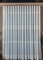 Perdea din In cu  Broderie  Eleganta Crem cu Fir Lame  12925 - imagine 2