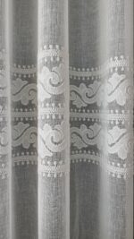 Perdea din In cu  Broderie  Eleganta Crem cu Fir Lame  12925