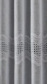 Perdea din In cu  Broderie  Eleganta Alb 12492