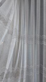 Perdea din In cu  Broderie  Eleganta Alb 12492 - imagine 3