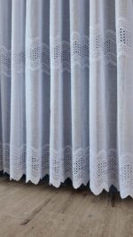 Perdea din In cu  Broderie  Eleganta Alb 12492 - imagine 4
