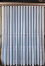 Perdea din In cu  Broderie  Eleganta Alb 12492 - imagine 5