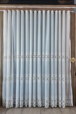 Perdea Cristal  cu  Broderie in 3 Randuri Alba BRD-5658 - imagine 2
