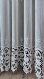 Perdea Cristal  cu  Broderie in 3 Randuri Alba BRD-5658 - imagine 4