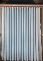 Perdea Cristal  cu  Broderie Florala Jos Alb/Maro Brd-6838 - imagine 2