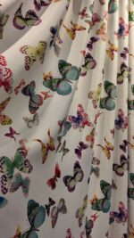 Draperie din Material Gros 70% Blackout cu Imprimeu Colorat de Fluturi - imagine 5