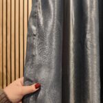 Draperie Lucioasa Uni Gri cu Blackout 90% - imagine 3