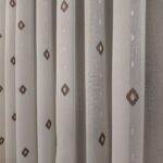 Perdea Cristal  cu  Broderie  Alb/Maro 40455/9607