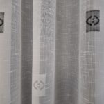 Perdea din In  cu  Broderie  Alb/Negru 30100f/9005 - imagine 3