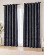 Draperie Lucioasă  Asya Uni Blackout 90% Gri Inchis - imagine 4
